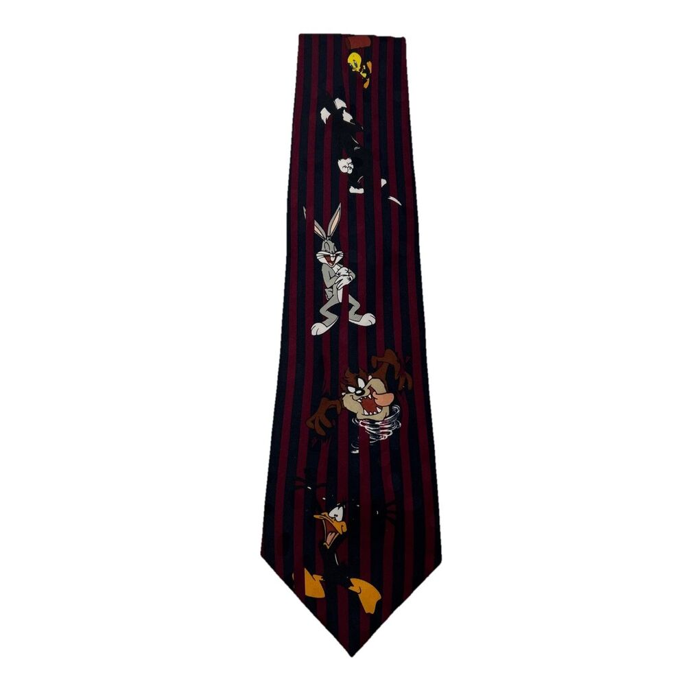 Looney Tunes Mania Tie 1995 - Bugs Bunny‎ Daffy Taz Sylvester & Tweety - 56" Tie